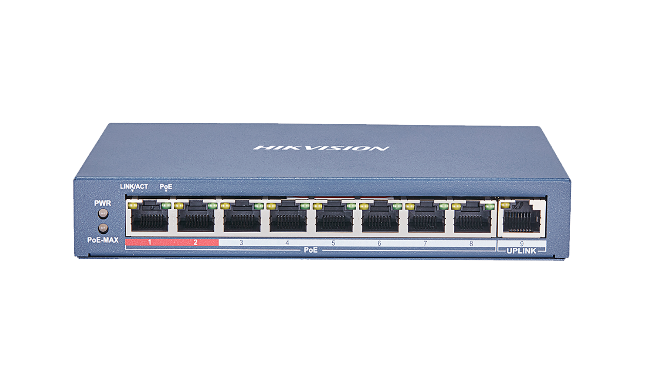 Hikvision 8 Port Fast Ethernet Unmanaged POE Switch DS-3E0109P-EC