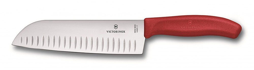 סכין סנטוקו מחורץ 17 סמ VICTORINOX Swiss Classic אדום