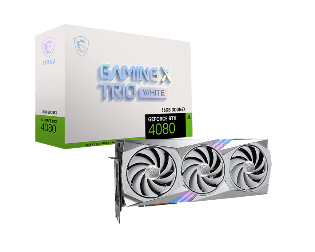 כרטיס מסך MSI GeForce RTX 4080 16GB GAMING X TRIO WHITE