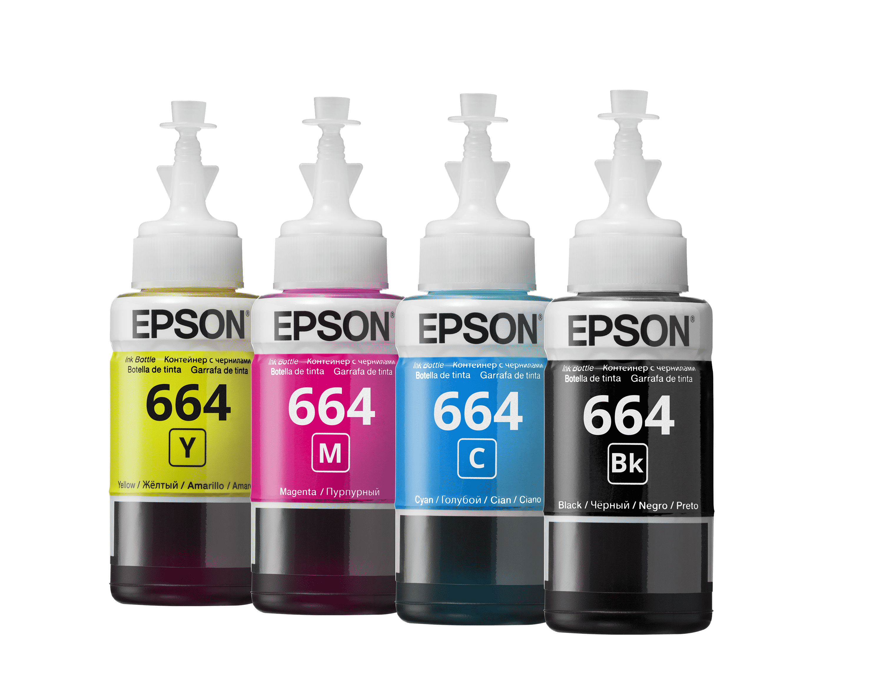 סט מיכלי דיו אדוםכחולצהובשחור אפסון Epson 664 MCYB  במחיר הזול בארץ  דיו פלוס