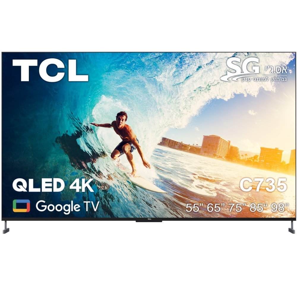 טלוויזיה חכמה 55 TCL 4K טיסיאל QLED 4K 55C735