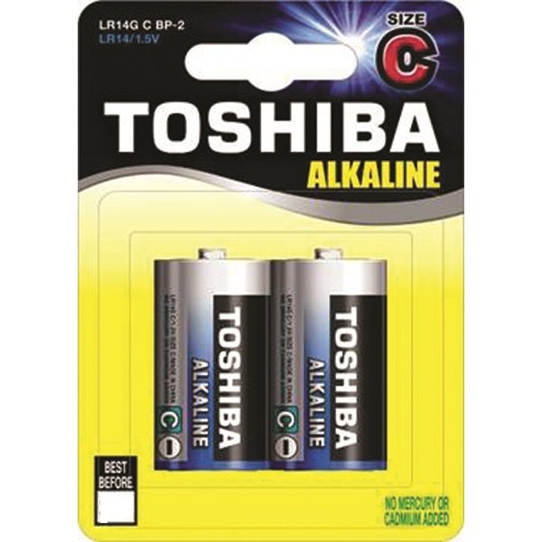 מארז 6 סוללות TOSHIBA ALKALINE LR14 C