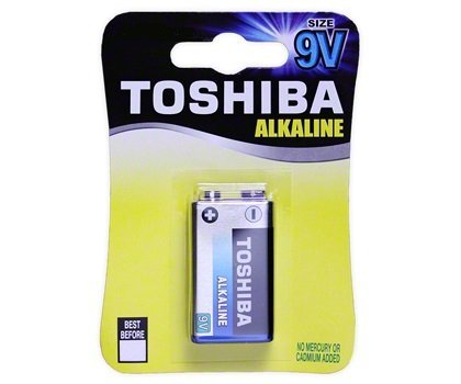 5 יחידות סוללה אלקליין TOSHIBA 9V