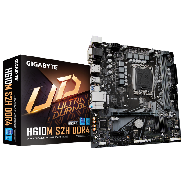 לוח לאינטל דור 12 Gigabyte H610M S2H 13 DDR4 VGA DVI DP HDMI